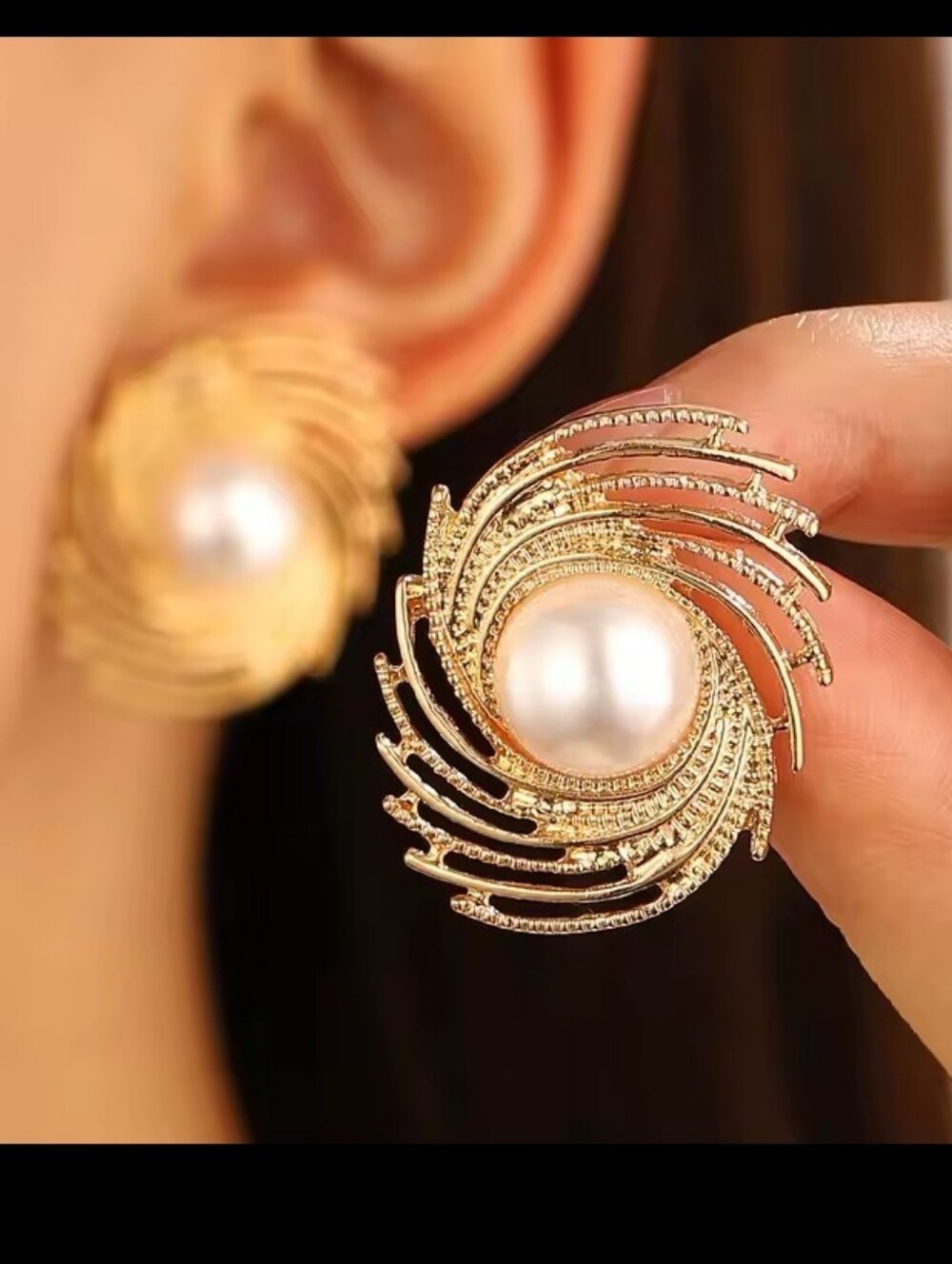 Pearl Earrings Women's Vintage Metal Eye New Jewelry G19